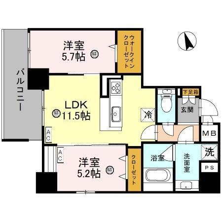 プレミアム菱屋西（802） 間取り図画像
