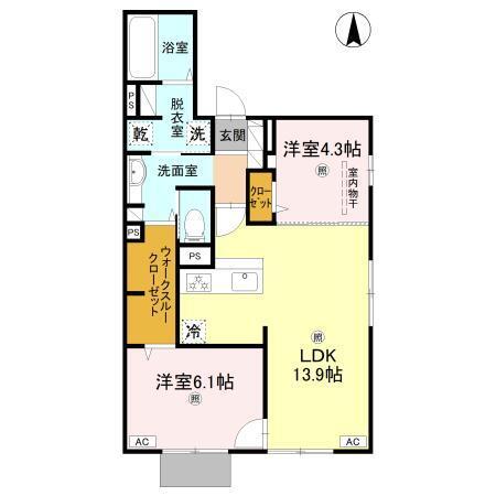 D-ROOM高井田元町（101） 間取り図画像