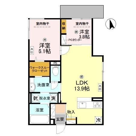 D-ROOM高井田元町（102） 間取り図画像