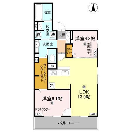 D-ROOM高井田元町（301） 間取り図画像