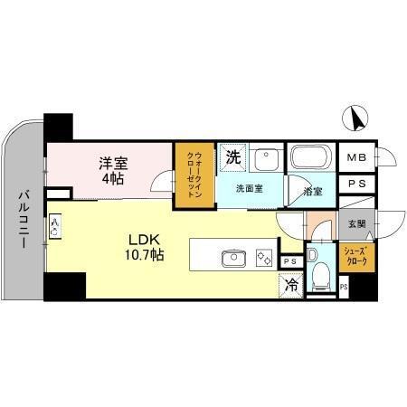 プレミアム菱屋西（402） 間取り図画像