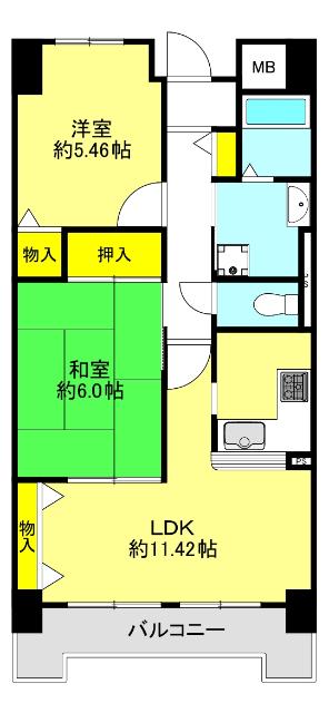 アルカディア玉造 間取り図画像