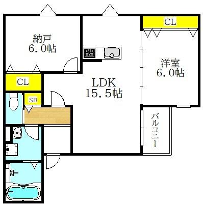 NAGAMORI新深江（303） 間取り図画像