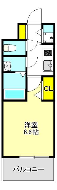 エスリード　ザ・レーヴ大阪（204） 間取り図画像
