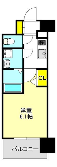 エスリード　ザ・レーヴ大阪（502） 間取り図画像