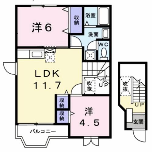 サンハイム西村Ⅱ（201） 間取り図画像