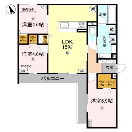 Rising Hills II（301） 間取り図画像