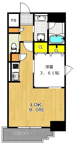 松ヶ枝町プライマリーワン（404） 間取り図画像