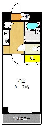 M＆Mウメダイースト（503） 間取り図画像
