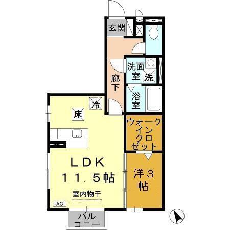 リヴェール長瀬（105） 間取り図画像