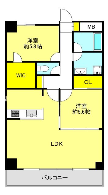 レジディア玉造（304） 間取り図画像