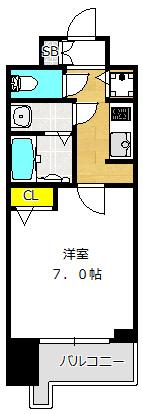 S-RESIDENCE天満Gracis（503） 間取り図画像