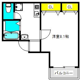オリエンタル西天満（405） 間取り図画像