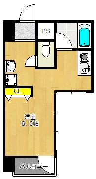 大阪市北区天満橋マンション 間取り図画像