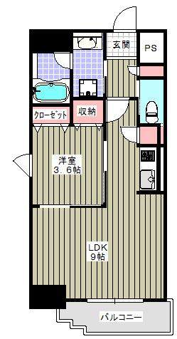 松ヶ枝町プライマリーワン（401） 間取り図画像