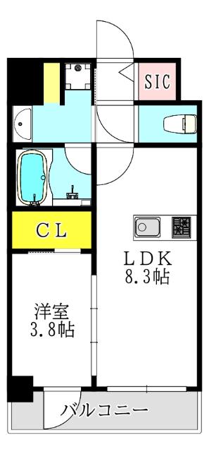 エスリードレジデンス梅田グランゲート（1301） 間取り図画像