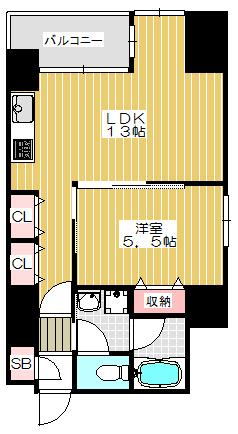 K-CRAFT　UMEDA161（1102） 間取り図画像