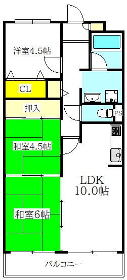 レジデンスウエストアロウ夕陽ヶ丘（204） 間取り図画像