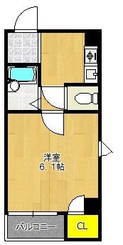 タカノハイム天神橋（201） 間取り図画像