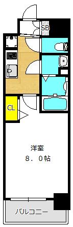 フォーリアライズ梅田レーベン（803） 間取り図画像