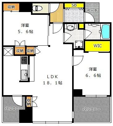 シティタワー大阪天満　ザ・リバー＆パークス 間取り図画像