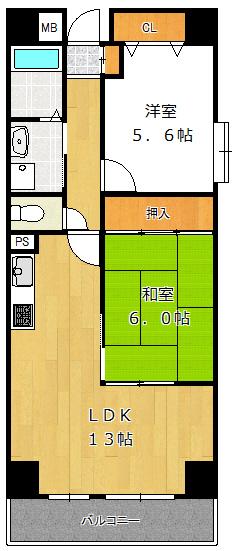 パルテール北（201） 間取り図画像