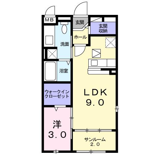 ア・ラ・モード　下島（101） 間取り図画像
