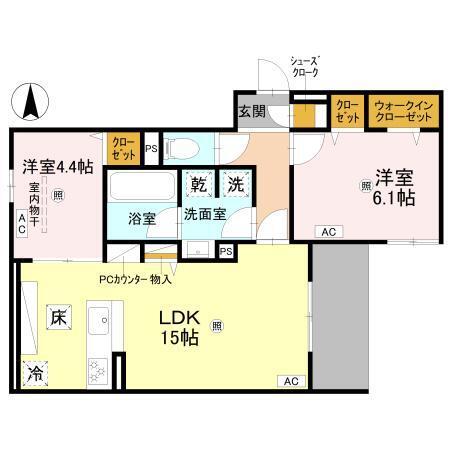 (仮称)D-ROOM平野区平野西2丁目PJ（101） 間取り図画像