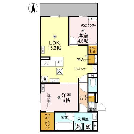 (仮称)D-ROOM平野区平野西2丁目PJ（102） 間取り図画像