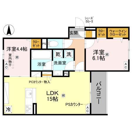 (仮称)D-ROOM平野区平野西2丁目PJ（301） 間取り図画像