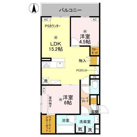 (仮称)D-ROOM平野区平野西2丁目PJ（302） 間取り図画像