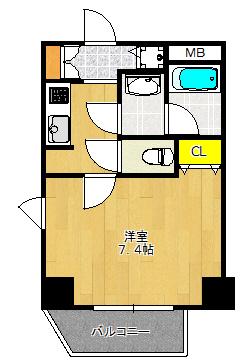 アクアプレイス東天満Ⅱ（403） 間取り図画像