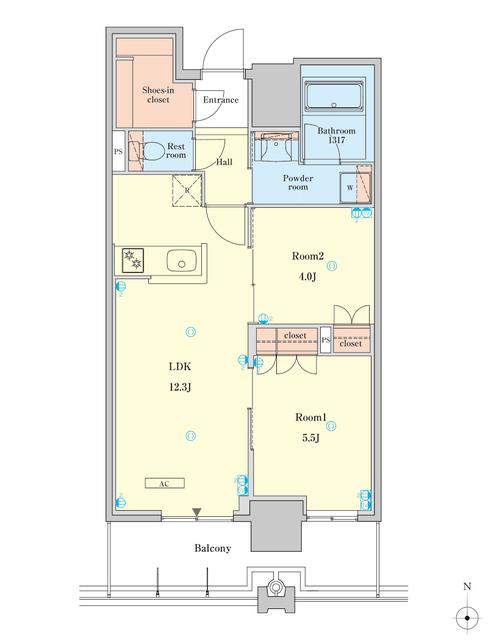ＲＪＲ堺筋本町タワー（505） 間取り図画像