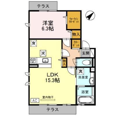 セジュールコートあべのＳＲ（102） 間取り図画像