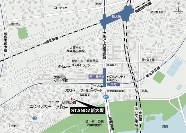 ＳＴＡＮＤＺ新大阪（301） 地形図・案内図