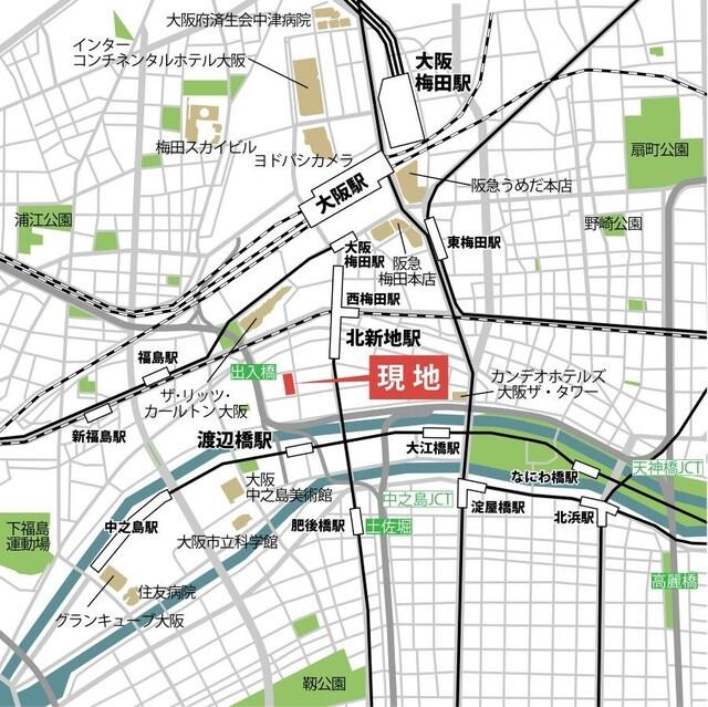Ｂｒｉｌｌｉａ　Ｔｏｗｅｒ　堂島（4101） 地形図・案内図
