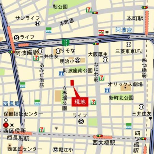 ネット　フローラ立売堀（503） 地形図・案内図