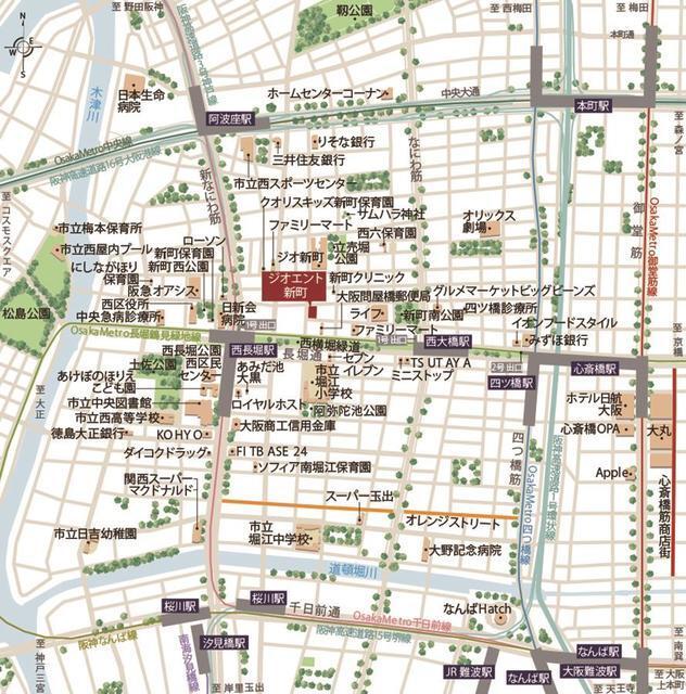 ジオエント新町（1109） 地形図・案内図