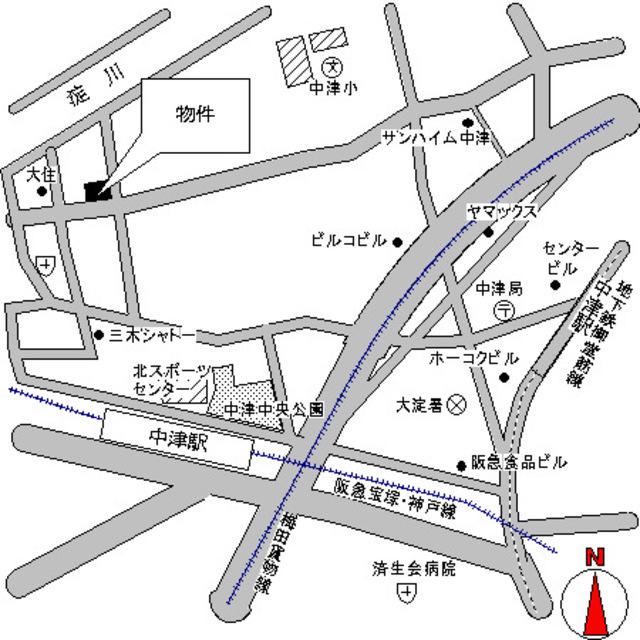 北梅田パーク・レジデンス（202） 地形図・案内図