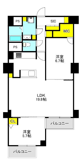 大阪市城東区中央中古マンション 間取り図画像