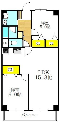 中本公園スカイハイツ 間取り図画像