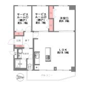 サンメゾン与力 間取り図画像