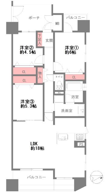 エスリード阿波座 間取り図画像