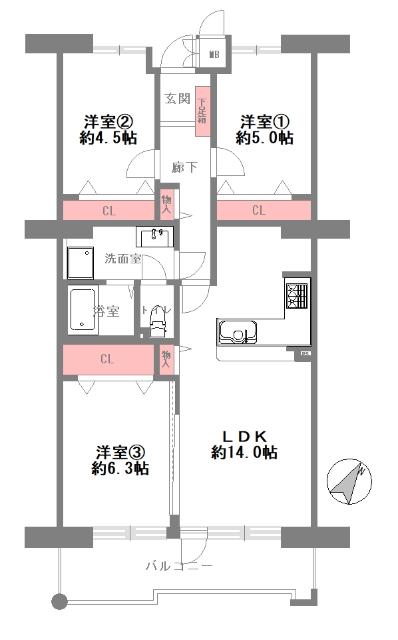 シティコート下新庄 間取り図画像