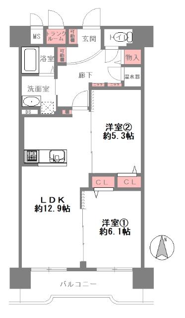 シティコーポ道頓堀 間取り図画像