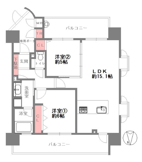 ル・グランデ城東中央 間取り図画像