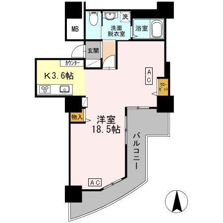品川シーサイドビュータワー　Ⅱ（2703） 間取り図画像