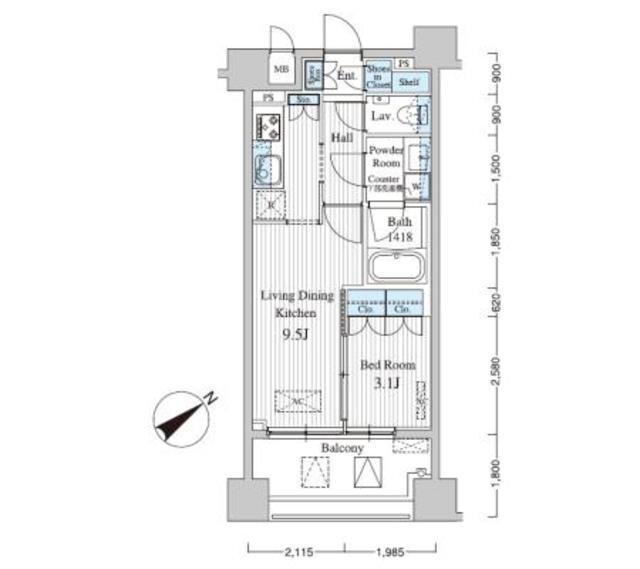 ＭＦＰＲコート赤坂見附（803） 間取り図画像