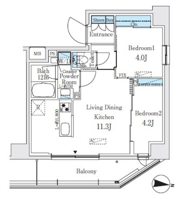プライムブリス品川中延（302） 間取り図画像