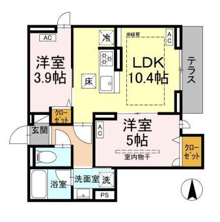 セレスティア上北沢（101） 間取り図画像